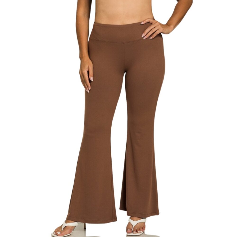 Buttery Soft Flare Yoga Pants in Brown - Picture 2 of 2